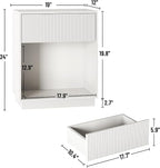 Fluted Nightstands Set of 2, Modern Bedside Table - Image 2