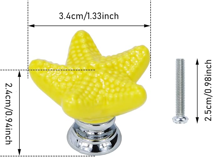 Starfish Drawer Knobs Coastal Kitchen Cabinet Knos Beach Themeb Knob Ceramic - Image 2