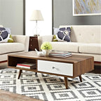 Modway Transmit Mid-Century Coffee Table, Walnut White - Image 2