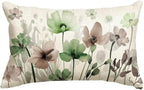AVOIN colorlife Poppy Flowers Fall Spring Throw Pillow Cover 12x20 Inch | by AVOINcolorlife