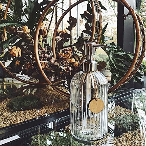 JASAI 18 Oz Clear Glass Soap Dispenser with Rust Proof Stainless Steel Pump - Image 6