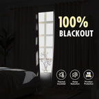 MIULEE Cream Pinch Pleated 100% Blackout Linen Curtains 40x96 Inches | Room - Image 4