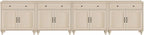 WAMPAT Buffet Cabinet with 8 Doors and 4 Drawers, Large Coffee Bar Table Wood - Image 7