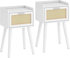 LAATOOREE Nightstand Set of 2, Small White Bedside Table, End Table by LAATOOREE