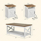 AMERLIFE 5-Piece Farmhouse Table Set Include 63" TV Stand - Image 4