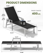 Vexwalx Patio Chaise Lounge Chair Outdoor - Image 2