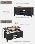 OKD 48" Farmhouse Lift Top Coffee Table - Image 2
