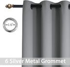 Yakamok Grey Room Darkening Curtains 42x72 inch Gray Grommet-Living Room | 2 - Image 3
