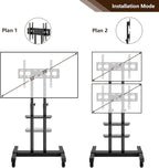 Mobile TV Stand Rolling TV Cart Floor Stand - Image 7
