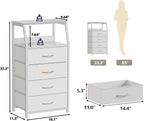 Furnulem Tall 4 Drawers Dresser, Vertical Storage Tower - Image 3