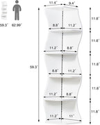 VECELO 6-Tier Compact Wave Corner Bookcase - Image 2