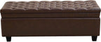 WUTUTUEE 50" Faux Leather Storage Ottoman Bench, End of Bed Upholstered by WUTUTUEE