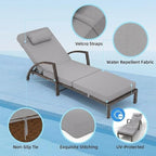 GarveeLife Outdoor Wicker Chaise Lounge Chair - Image 5