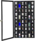 Shot Glass Display Case Large Wooden Cabinet Rack Holder Wall Mounted Black by SNAIL