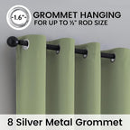 SimpleHome Sage 100% Blackout Curtains Room Darkening Living Room 54 Inch | - Image 6