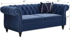 Mid-Century 2 Seater Sofa, Velvet Loveseat - Image 2