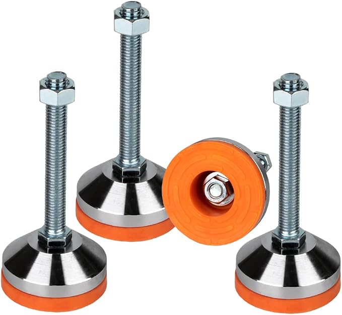 Heavy Duty Leveling feet, Leg Leveler 2.36" Dia Base, Adjustable Leveling feet by MROUDELUO