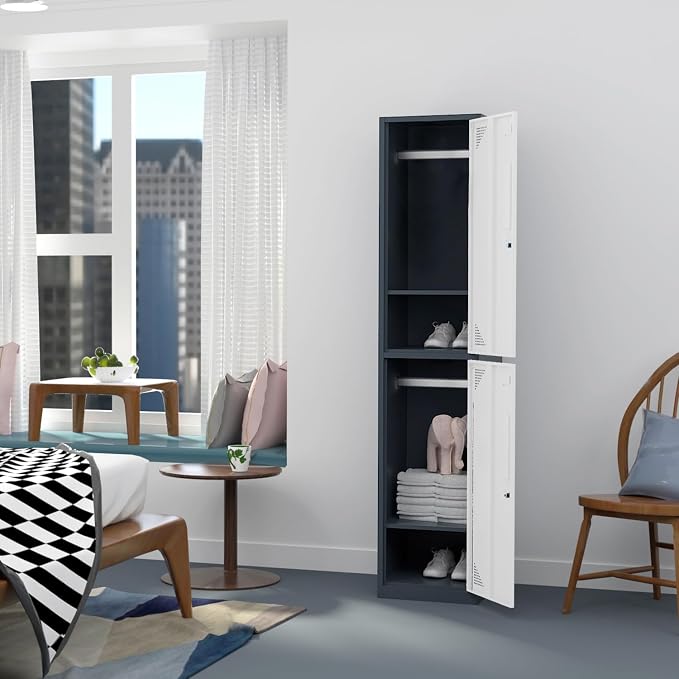 Metal Locker for Home, Dressing Room, Lockable Locker Cabinet - Image 2