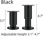 4PCS Adjustable 3.1-4.7 Inch Metal Furniture Legs Black Furniture Replacement - Image 3