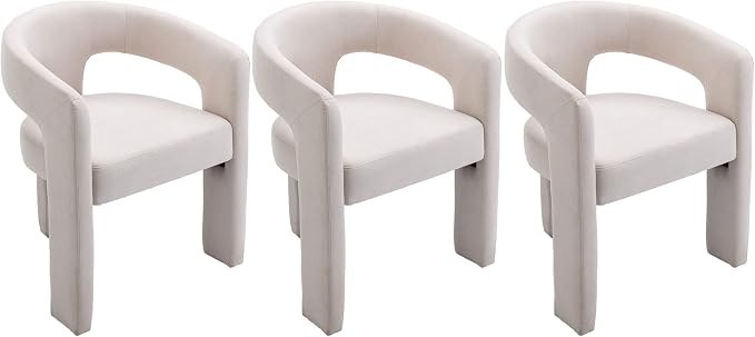 VESCASA Linen Barrel Dining Chair - Image 3