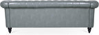 LEVNARY Chesterfield Sofa, Classic Tufted Upholstered Leather Couch, Modern 3 - Image 8