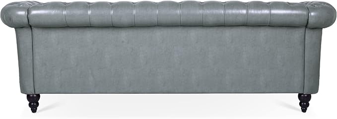 LEVNARY Chesterfield Sofa, Classic Tufted Upholstered Leather Couch, Modern 3 - Image 8