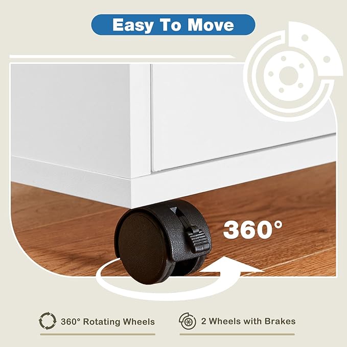 OLIXIS 5 Drawer Mobile File Cabinet Under Desk Storage Organization - Image 5