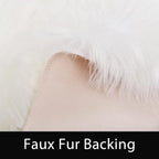 Latepis White Faux Fur 8'10"x11'10" Area Rug, Soft Plush Faux Fur Sheepskin Rugs - Image 3