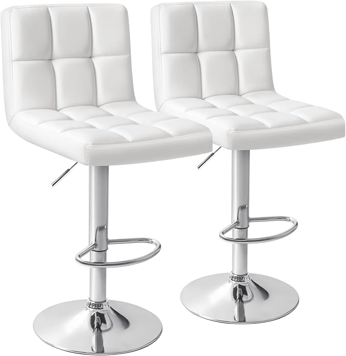 Homall Bar Stools Modern PU Leather Adjustable Swivel Barstools, Armless by Homall