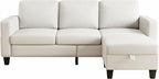 78" Sectional Sofa Couches for Living Room, Deep Seat Pet-Friendly Linen Fabric - Image 8