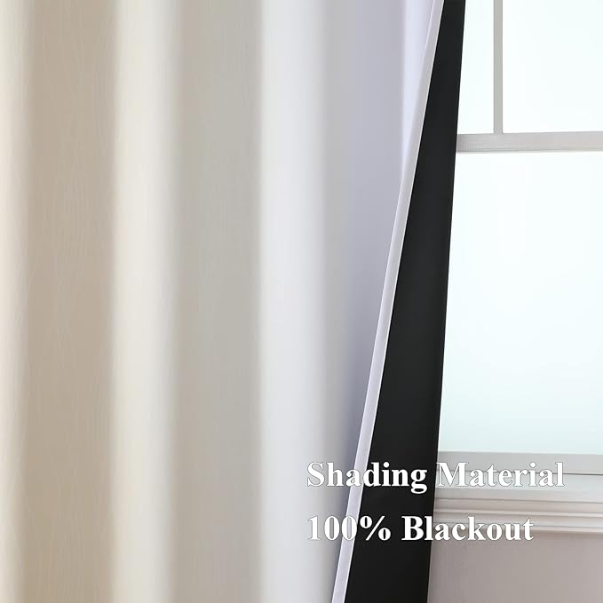 Beige and Greyish White Ombre Blackout Curtains - Image 5
