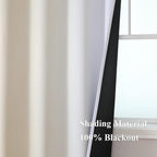 Beige and Greyish White Ombre Blackout Curtains Living Room 90 Inches Long | - Image 5