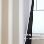 Beige and Grayish White Ombre Blackout Curtains Living Room 84 Inches Long | - Image 5
