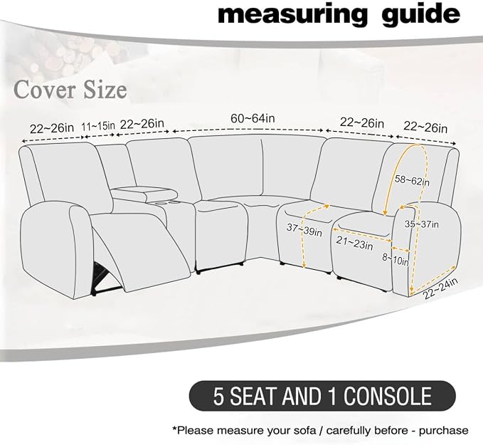 ALIECOM 100% Waterproof Recliner Sectional Couch Covers L Shape Stretch Corner - Image 3
