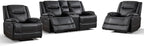 ANJ Premium Genuine Manual Reclining Sofa Set, Included Recliner Chair Set of 2 - Image 9