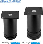 Set of 4 Stainless Steel Furniture Legs 3 Inch, Adjustable Round Cabinet Legs - Image 3