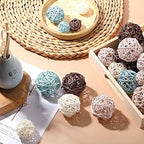 Wicker Ball Orbs,Blue, Light Brown, Dark Brown, White,2.4'',2'',1.6'',1.2'' - Image 5