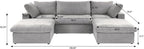 Cloud Modular Sectional Sofa Couch, 120.45" U Shaped Convertible Couches - Image 2