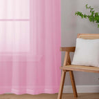 Sheer Pink Curtains for Bedroom Living Room 54 Inch Length 2 Panels Set - Image 9