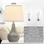 GyroVu 18" Table Lamp Set of 2, Ceramic Table Lamp Classic Beside Lamps - Image 6