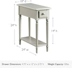 Leick Home Coastal End Table, Solid Wood, 1 Drawer, Bottom Display Shelf - Image 3