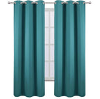 Sea Teal Blackout Curtains 34 x 84 Inch Length/Set of 2 Curtain Panels/Thermal - Image 2