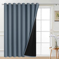 Yakamok Stone Blue Blackout Patio Door Curtain Panels W100 x L96, 1 Panel | by Yakamok