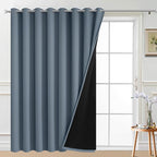 Yakamok Stone Blue Blackout Patio Door Curtain Panels W100 x L96, 1 Panel | by Yakamok