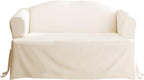 SureFit Home Décor Cotton Duck Solid T-Cushion Loveseat One Piece Slipcover - Image 5