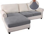H.VERSAILTEX Sectional Couch Covers 3 Pieces Sofa Seat Cushion Covers L Shape - Image 2