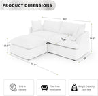 Waterproof Cloud Couch, 2 Seat L Shape Stain Resistant Modular Sectional Couch - Image 2