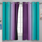 Ombre Teal and Purple Blackout Curtains - Image 2