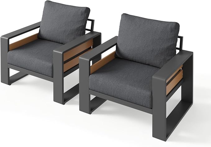 Aoxun Aluminum Patio Furniture Set, 2 Piece Luxury Outdoor Sectional - Image 8