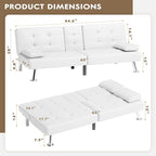 Homall Futon Sofa Bed, Leather Futon Couch - Image 3